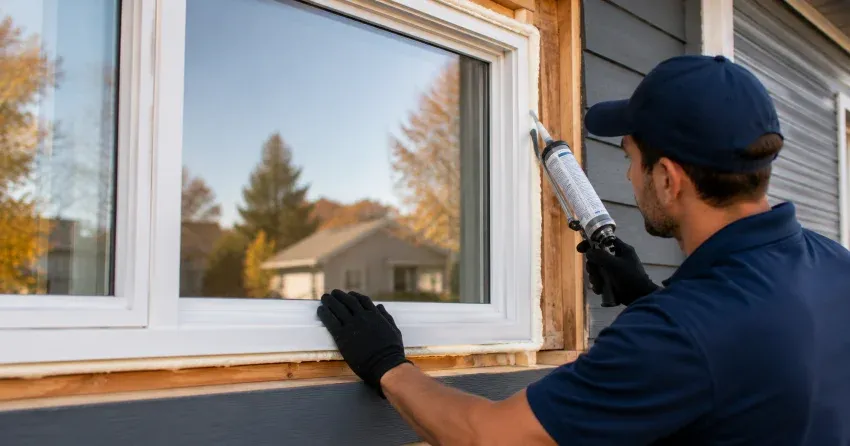technician installing a new vinyl window in Mount Elgin, Tillsonburg