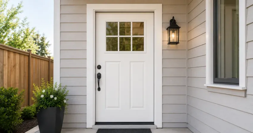 technician installing exterior door frame in Frogmore, Tillsonburg